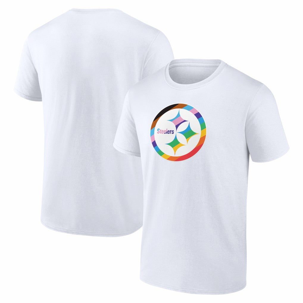 Pittsburgh Steelers Logo Pride T-Shirt - White on sale