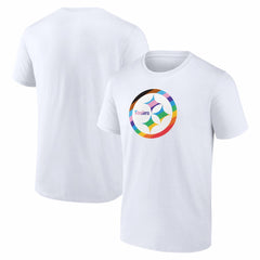 Pittsburgh Steelers Logo Pride T-Shirt - White on sale