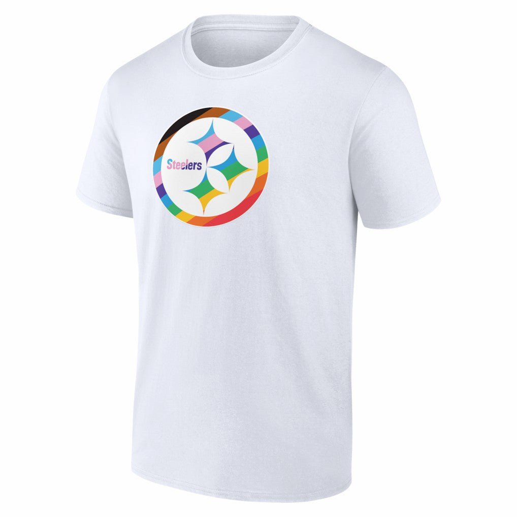 Pittsburgh Steelers Logo Pride T-Shirt - White on sale