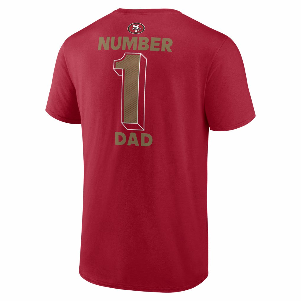 San Francisco 49ers #1 Dad Jersey T-Shirt - Scarlet cheap