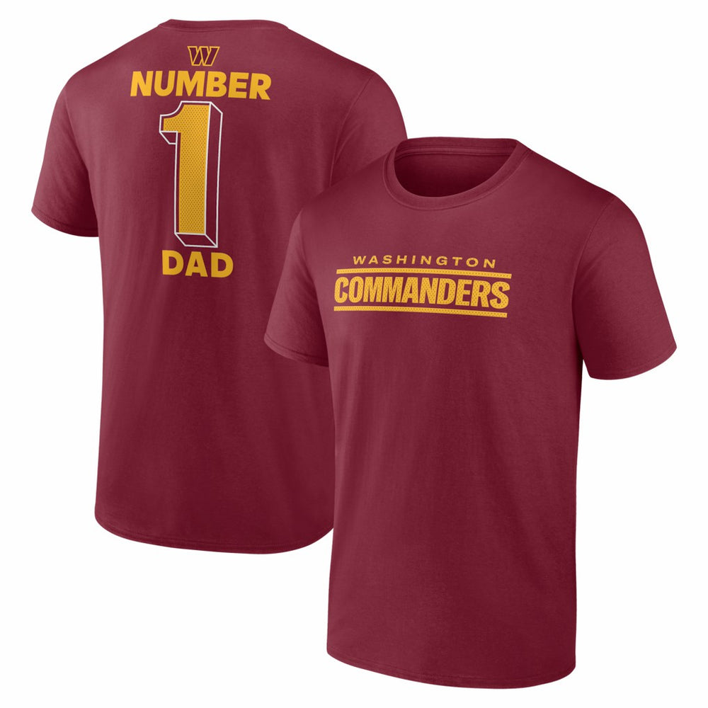 Washington Commanders #1 Dad Jersey T-Shirt - Burgundy discount