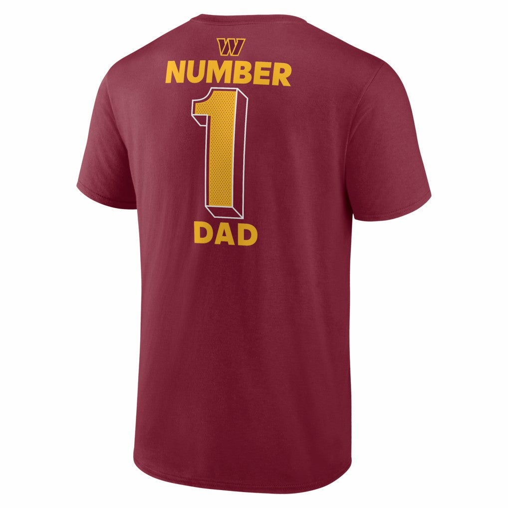 Washington Commanders #1 Dad Jersey T-Shirt - Burgundy discount