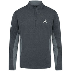 Atlanta Braves Levelwear Waffle Insignia 2.0 Quarter-Zip Pullover Heather Black