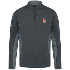 New York Mets Levelwear Waffle Insignia 2.0 Quarter-Zip Pullover Heather Black
