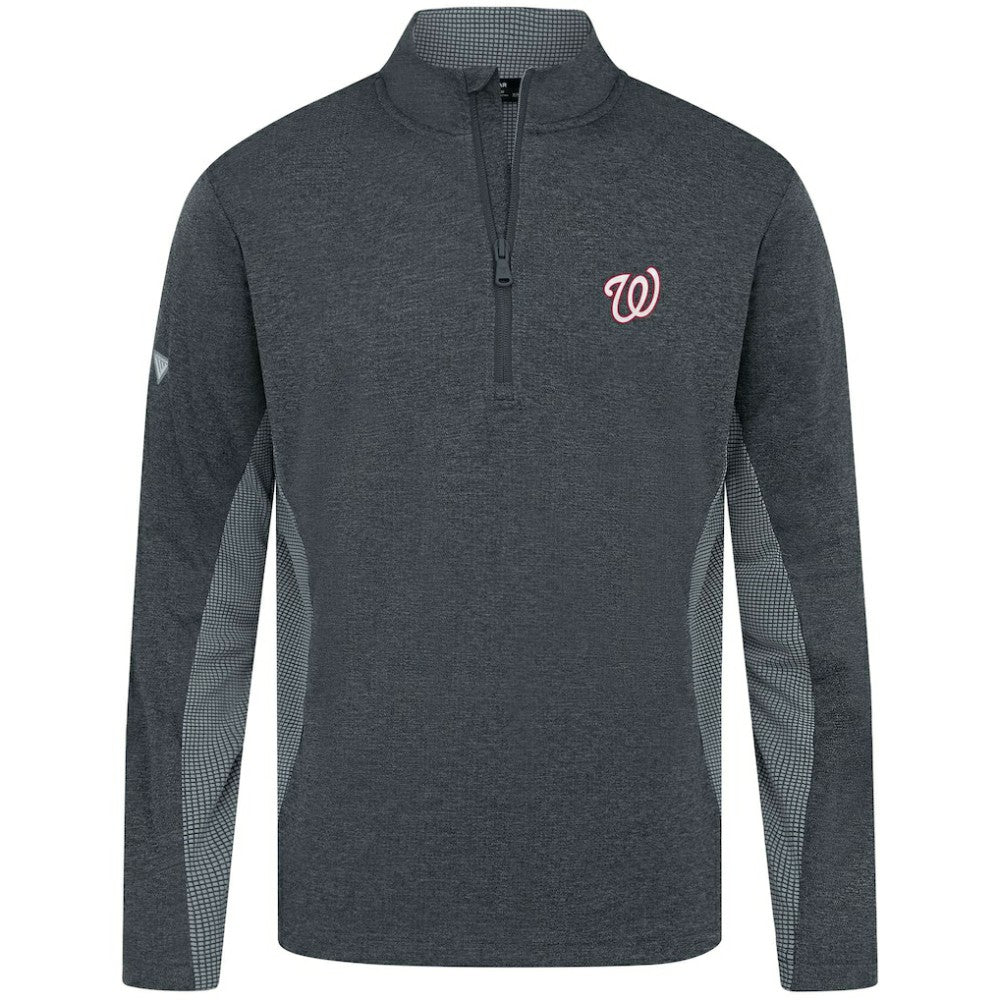 Washington Nationals Levelwear Waffle Insignia 2.0 Quarter-Zip Pullover Heather Black