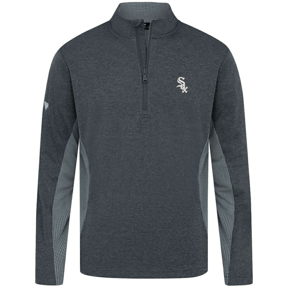 Chicago White Sox Levelwear Waffle Insignia 2.0 Quarter-Zip Pullover Heather Black