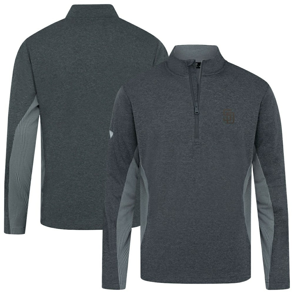 San Diego Padres Levelwear Waffle Insignia 2.0 Quarter-Zip Pullover Heather Black