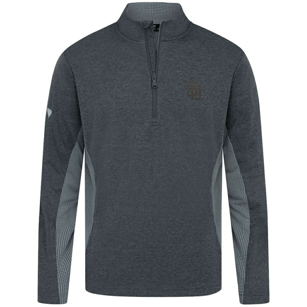 San Diego Padres Levelwear Waffle Insignia 2.0 Quarter-Zip Pullover Heather Black