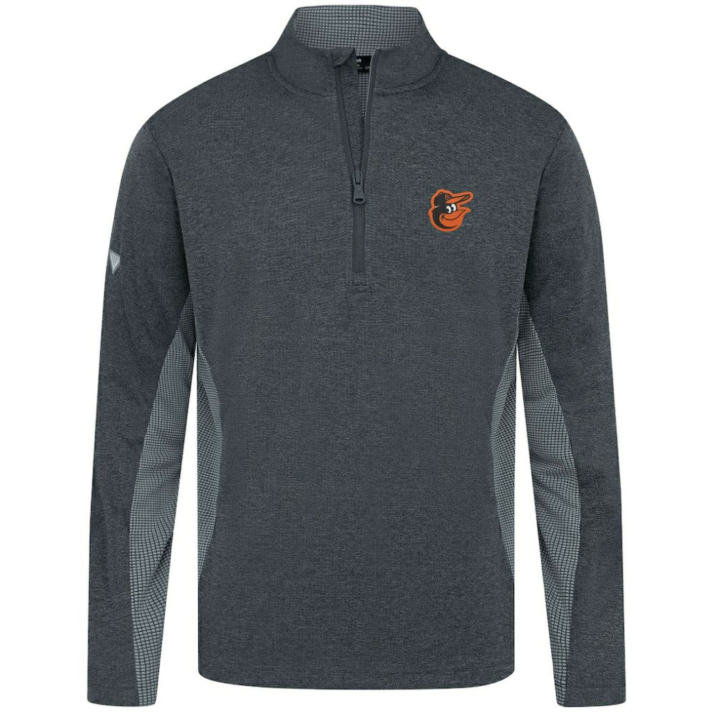 Baltimore Orioles Levelwear Waffle Insignia 2.0 Quarter-Zip Pullover Heather Black