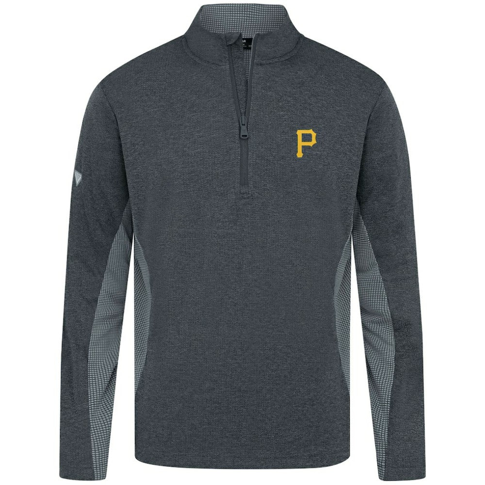 Pittsburgh Pirates Levelwear Waffle Insignia 2.0 Quarter-Zip Pullover Heather Black