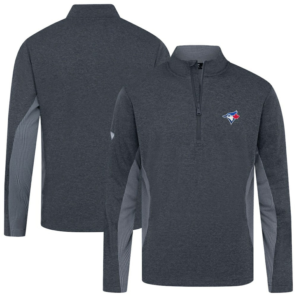 Toronto Blue Jays Levelwear Waffle Insignia 2.0 Quarter-Zip Pullover Top Gray