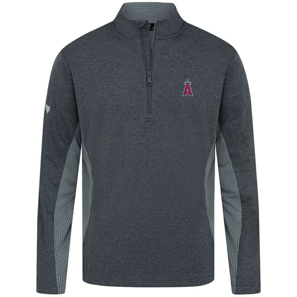 Los Angeles Angels Levelwear Waffle Insignia 2.0 Quarter-Zip Pullover Heather Black