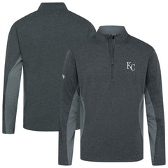 Kansas City Royals Levelwear Waffle Insignia 2.0 Quarter-Zip Pullover Heather Black