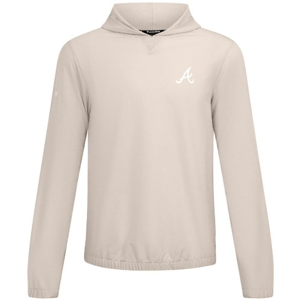 Atlanta Braves Levelwear Action Insignia 2.0 Pullover Hoodie Khaki