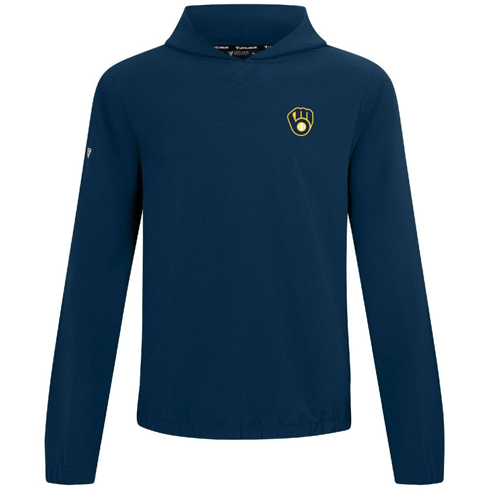 Milwaukee Brewers Levelwear Action Insignia 2.0 Pullover Hoodie Navy