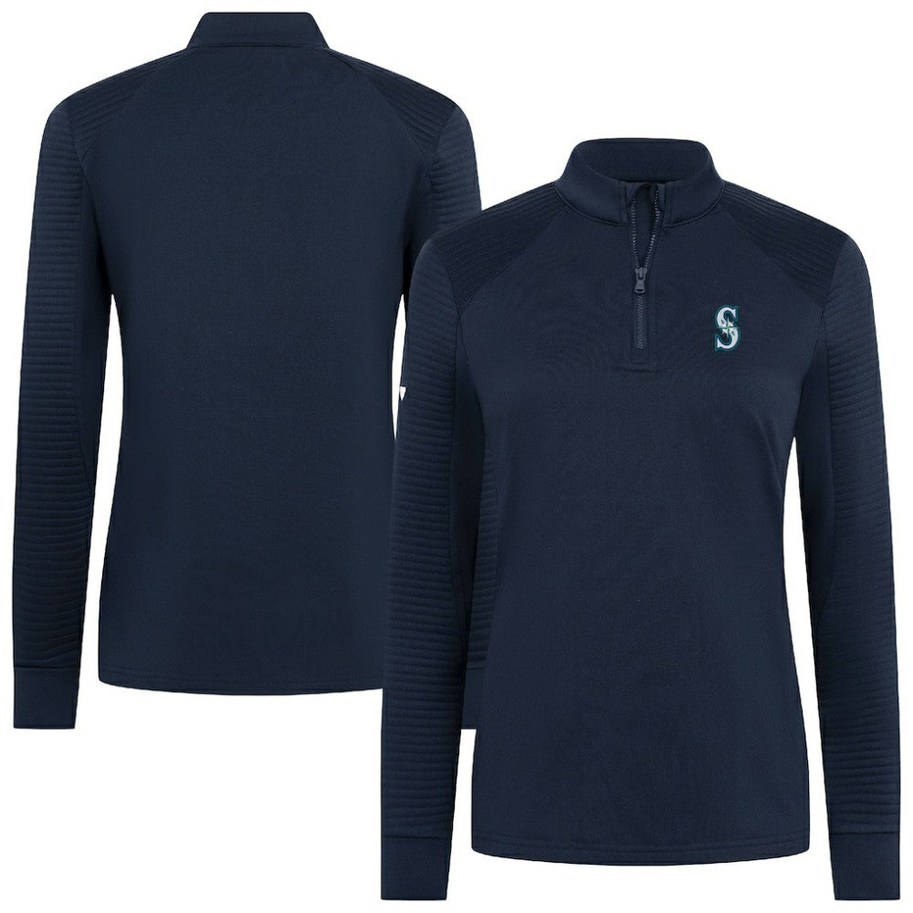 Seattle Mariners Levelwear Women's Power Insignia 2.0 Quarter-Zip Pullover Top Navy