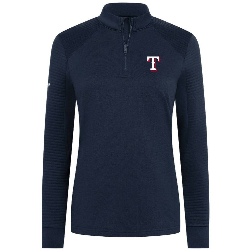 Texas Rangers Levelwear Women's Power Insignia 2.0 Quarter-Zip Pullover Top Navy