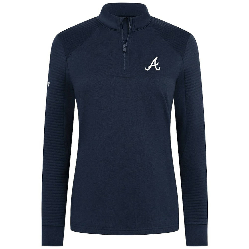 Atlanta Braves Levelwear Women's Power Insignia 2.0 Quarter-Zip Pullover Top Navy