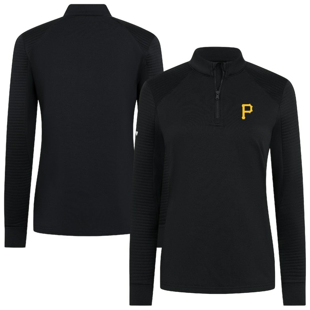 Pittsburgh Pirates Levelwear Women's Power Insignia 2.0 Quarter-Zip Pullover Top Black
