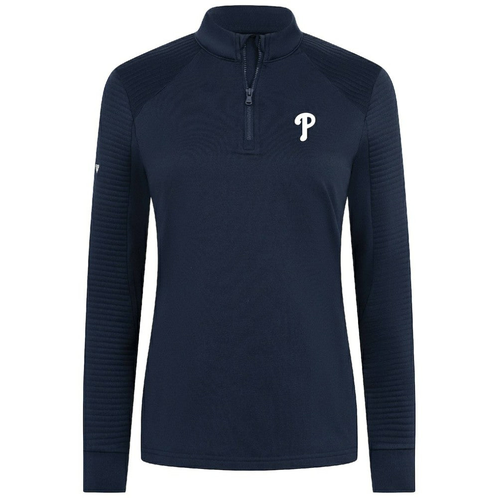Philadelphia Phillies Levelwear Women's Power Insignia 2.0 Quarter-Zip Pullover Top Navy