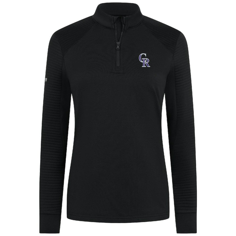 Colorado Rockies Levelwear Women's Power Insignia 2.0 Quarter-Zip Pullover Top Black