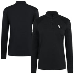 Chicago White Sox Levelwear Women's Power Insignia 2.0 Quarter-Zip Pullover Top Black