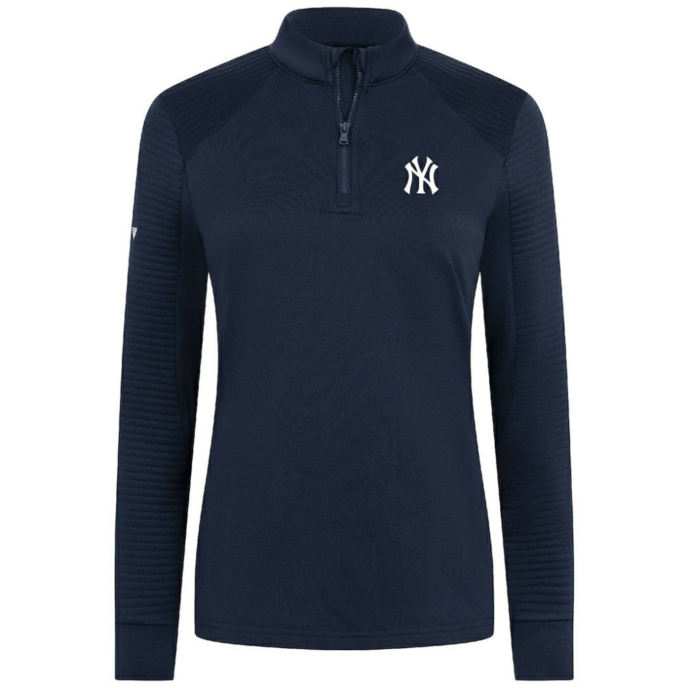 New York Yankees Levelwear Women's Power Insignia 2.0 Quarter-Zip Pullover Top Navy
