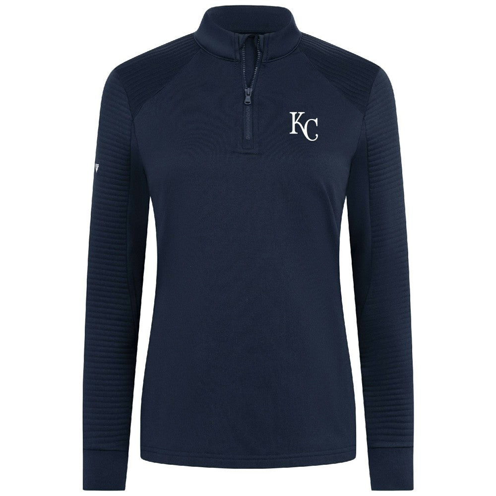 Kansas City Royals Levelwear Women's Power Insignia 2.0 Quarter-Zip Pullover Top Navy