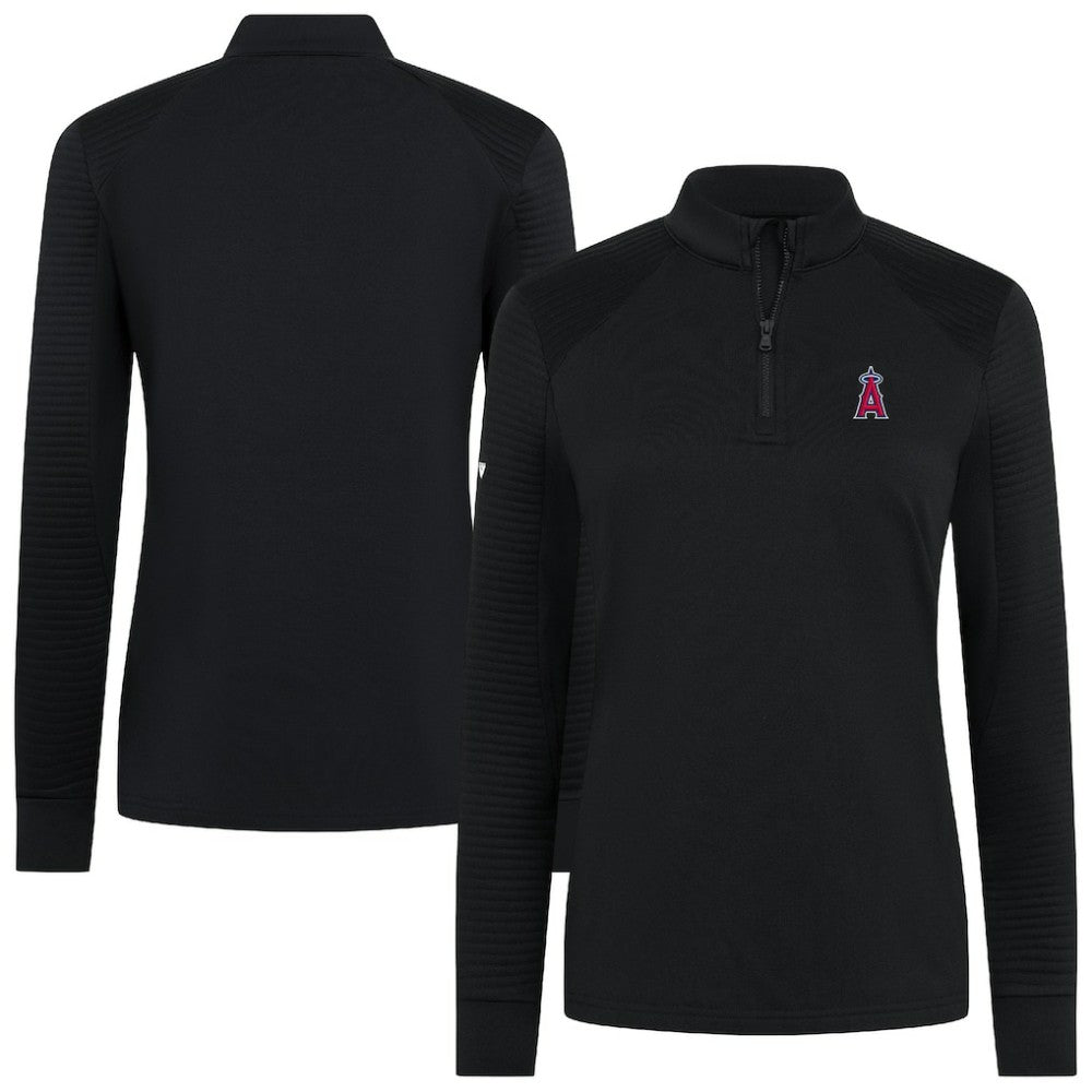 Los Angeles Angels Levelwear Women's Power Insignia 2.0 Quarter-Zip Pullover Top Black