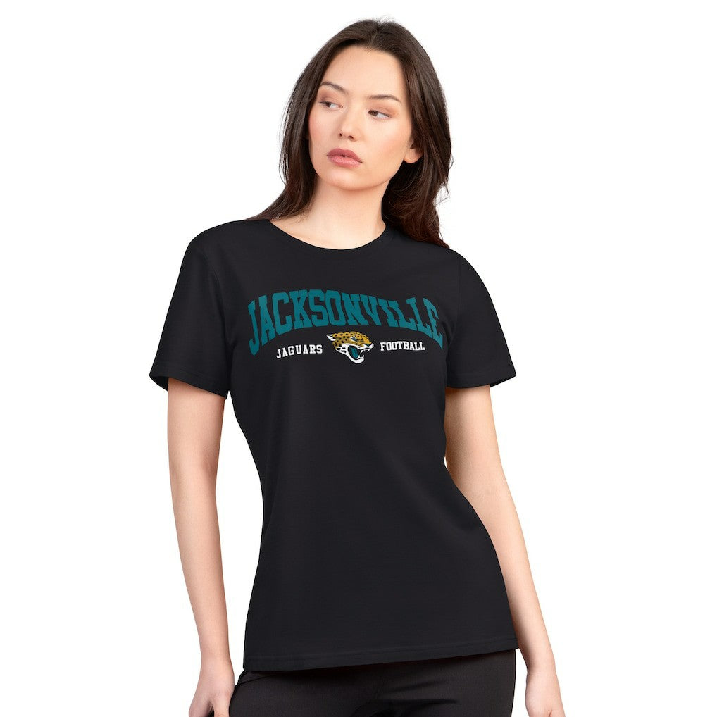 Jacksonville Jaguars G-III 4Her by Carl Banks Women's Super-Slim Lightweight Winning Crew T-Shirt - Black outlet