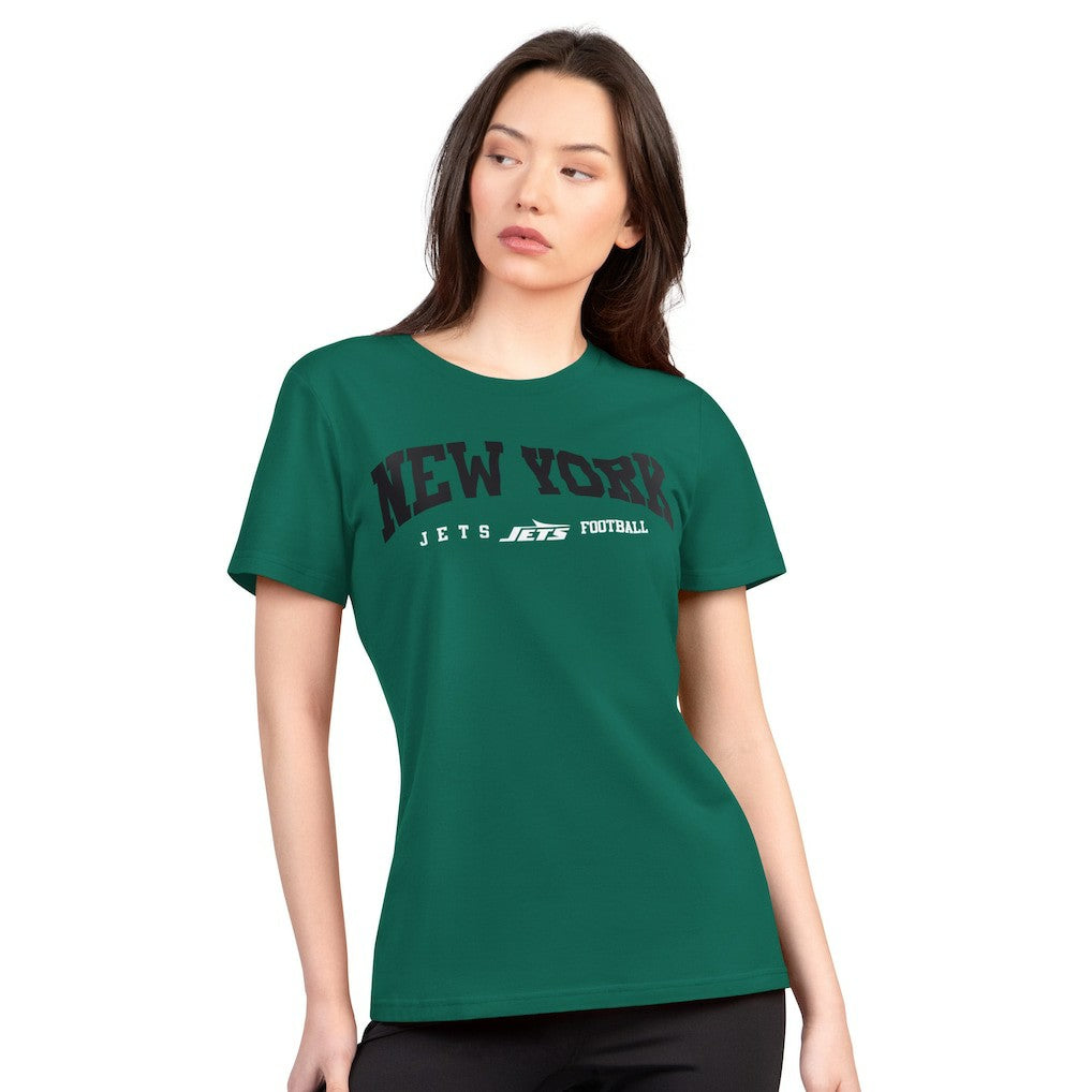 New York Jets G-III 4Her by Carl Banks Women's Super-Slim Lightweight Winning Crew T-Shirt - Green on sale