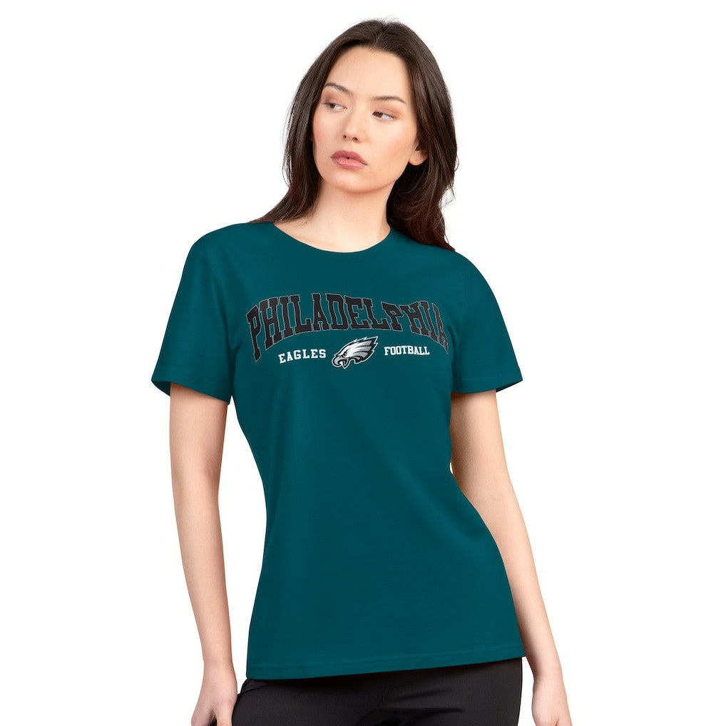 Philadelphia Eagles G-III 4Her by Carl Banks Women's Super-Slim Lightweight Winning Crew T-Shirt - Green sale