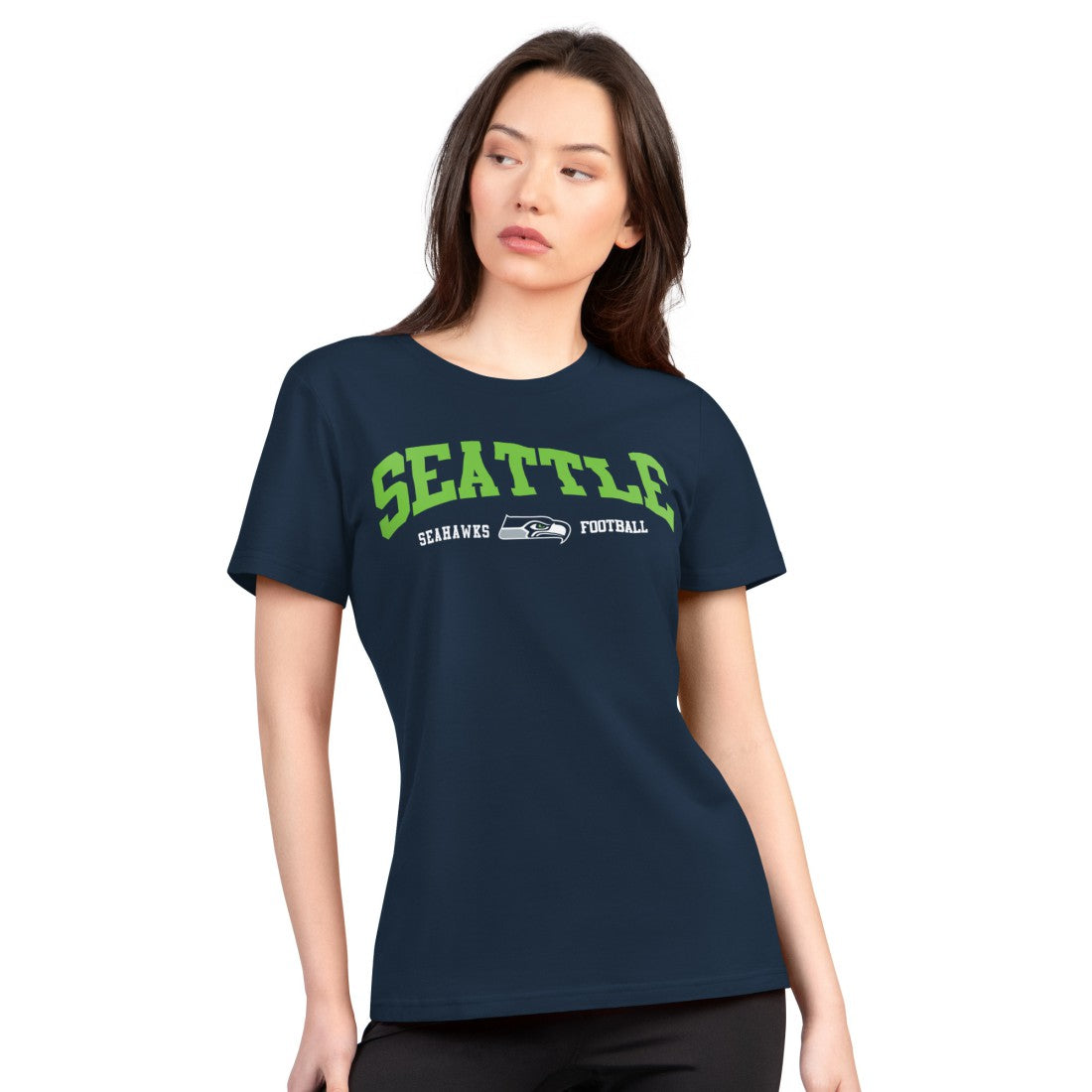 Seattle Seahawks G-III 4Her by Carl Banks Women's Super-Slim Lightweight Winning Crew T-Shirt - Navy cheap