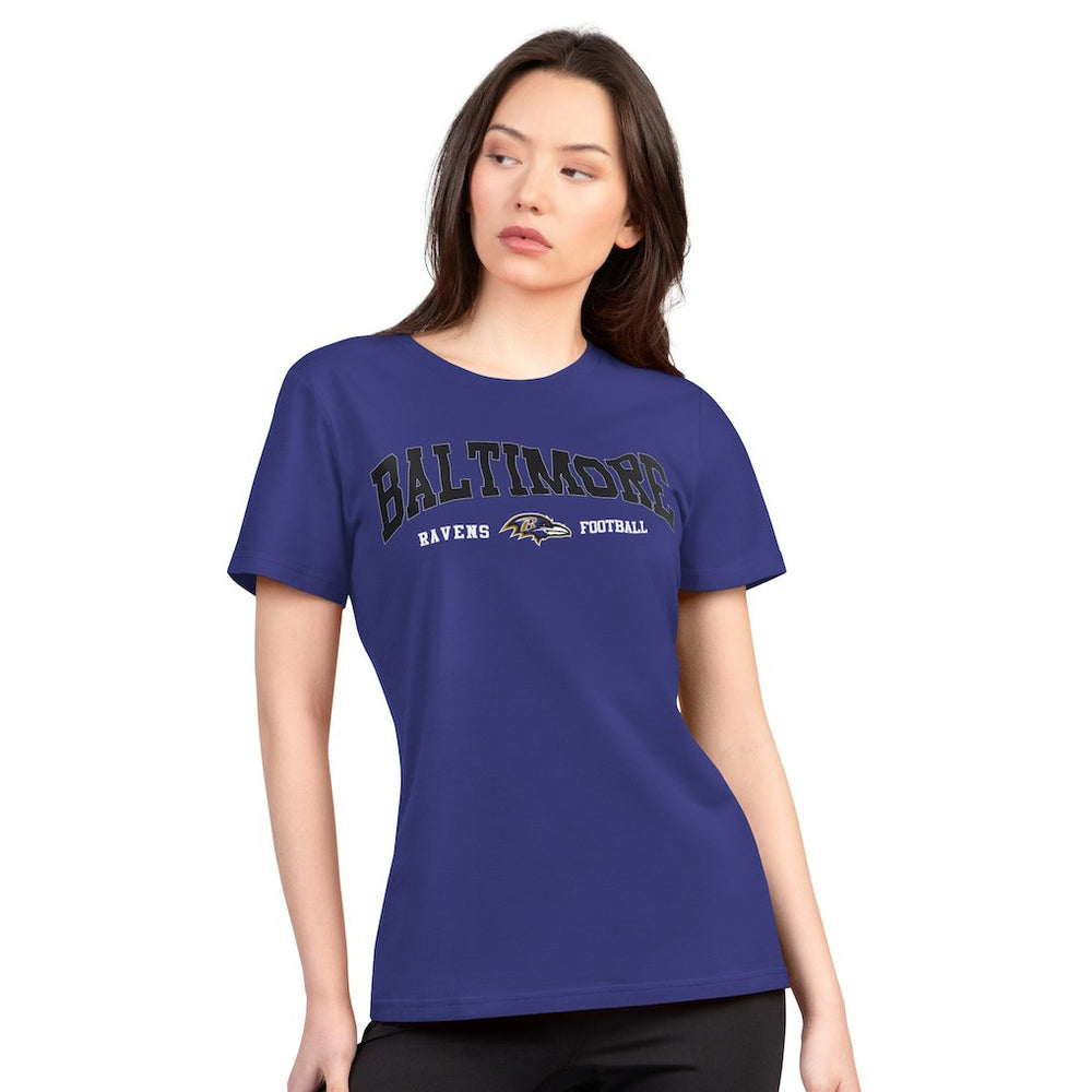 Baltimore Ravens G-III 4Her by Carl Banks Women's Super-Slim Lightweight Winning Crew T-Shirt - Purple cheap