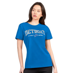 Detroit Lions G-III 4Her by Carl Banks Women's Super-Slim Lightweight Winning Crew T-Shirt - Blue cheap