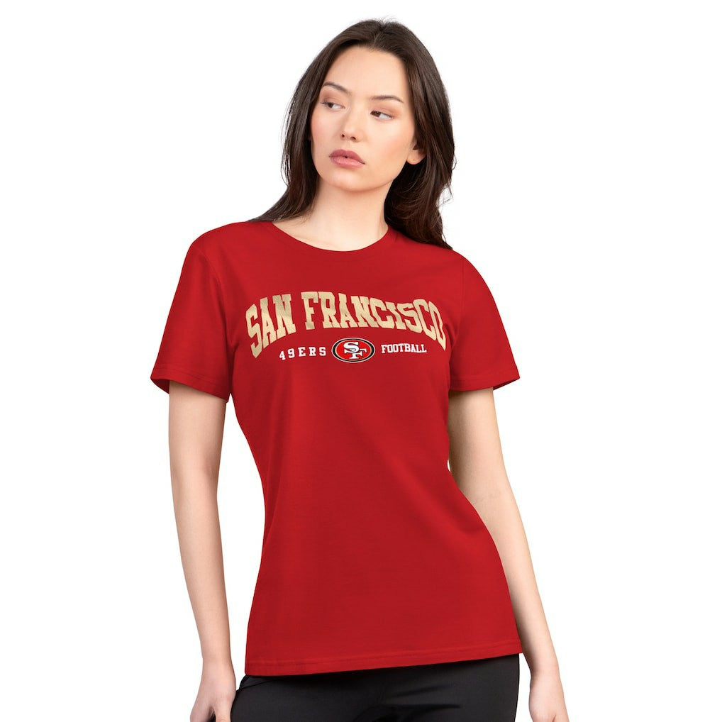 San Francisco 49ers G-III 4Her by Carl Banks Women's Super-Slim Lightweight Winning Crew T-Shirt - Scarlet sale