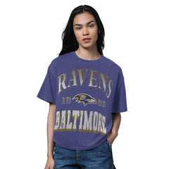 Baltimore Ravens Starter Women's Oversized Hall of Fame T-Shirt - Heather Purple sale