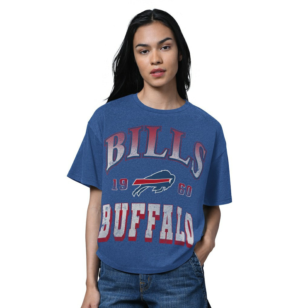 Buffalo Bills Starter Women's Oversized Hall of Fame T-Shirt - Heather Royal on sale