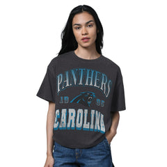 Carolina Panthers Starter Women's Oversized Hall of Fame T-Shirt - Heather Black sale