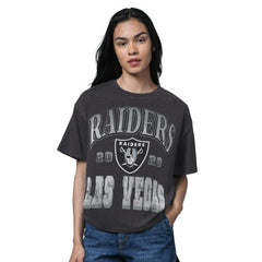 Las Vegas Raiders Starter Women's Oversized Hall of Fame T-Shirt - Heather Black online