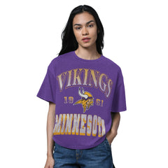 Minnesota Vikings Starter Women's Oversized Hall of Fame T-Shirt - Heather Purple cheap