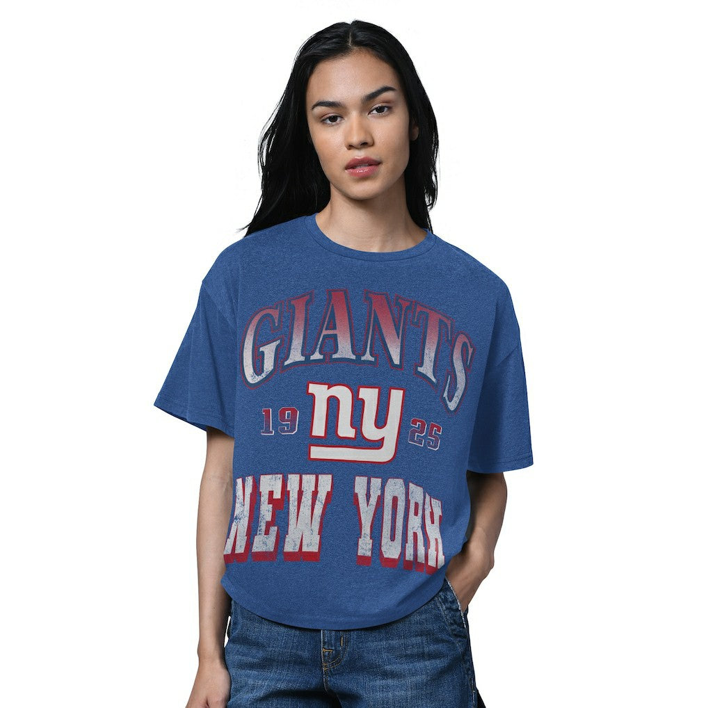 New York Giants Starter Women's Oversized Hall of Fame T-Shirt - Heather Royal discount