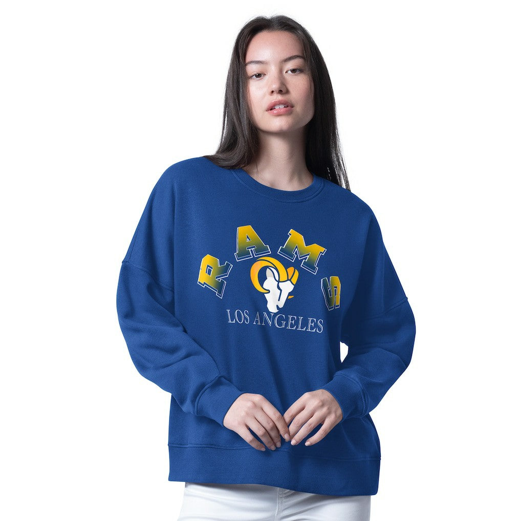 Los Angeles Rams G-III 4Her by Carl Banks Women's Oversized Feud Sweatshirt - Royal discount