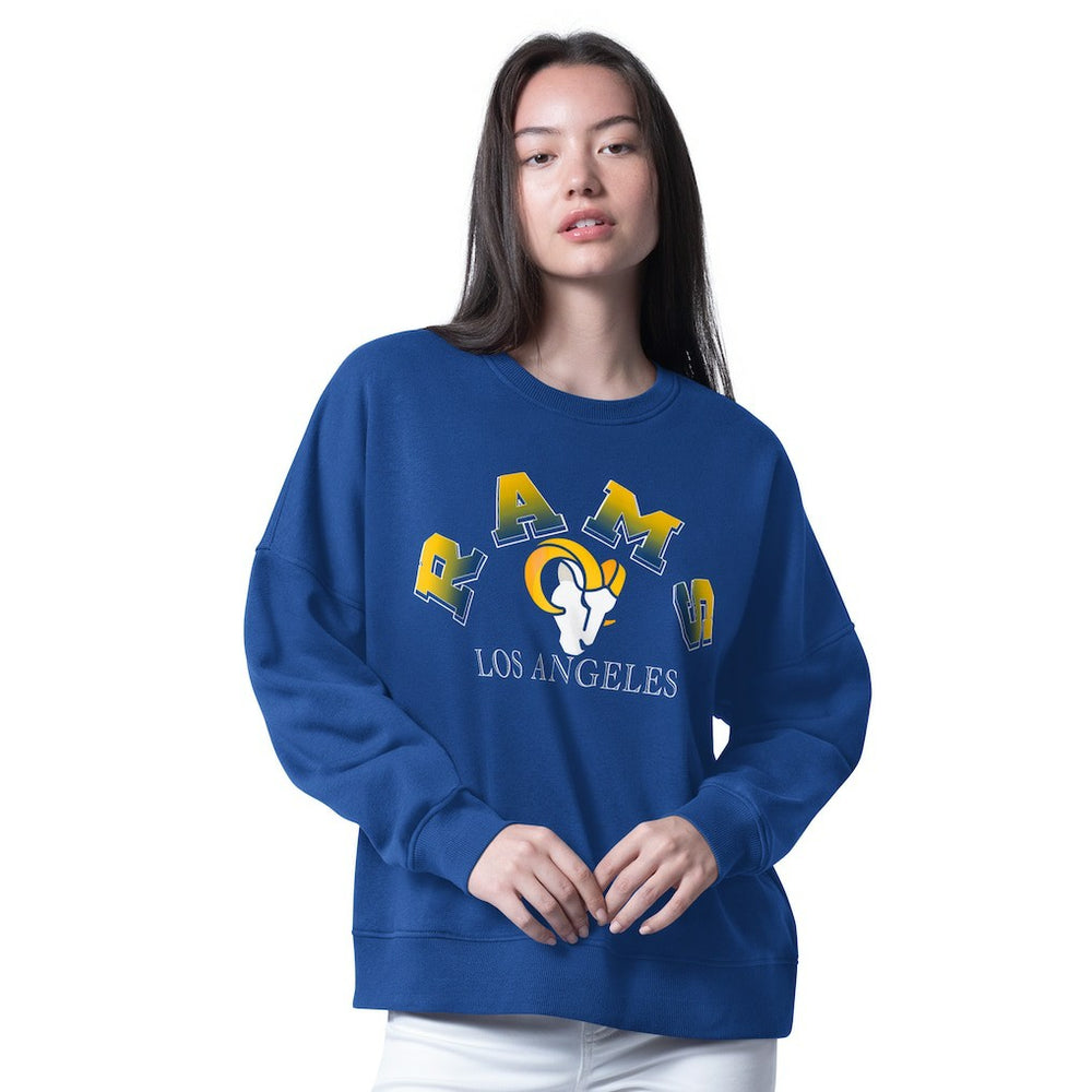 Los Angeles Rams G-III 4Her by Carl Banks Women's Oversized Feud Sweatshirt - Royal discount
