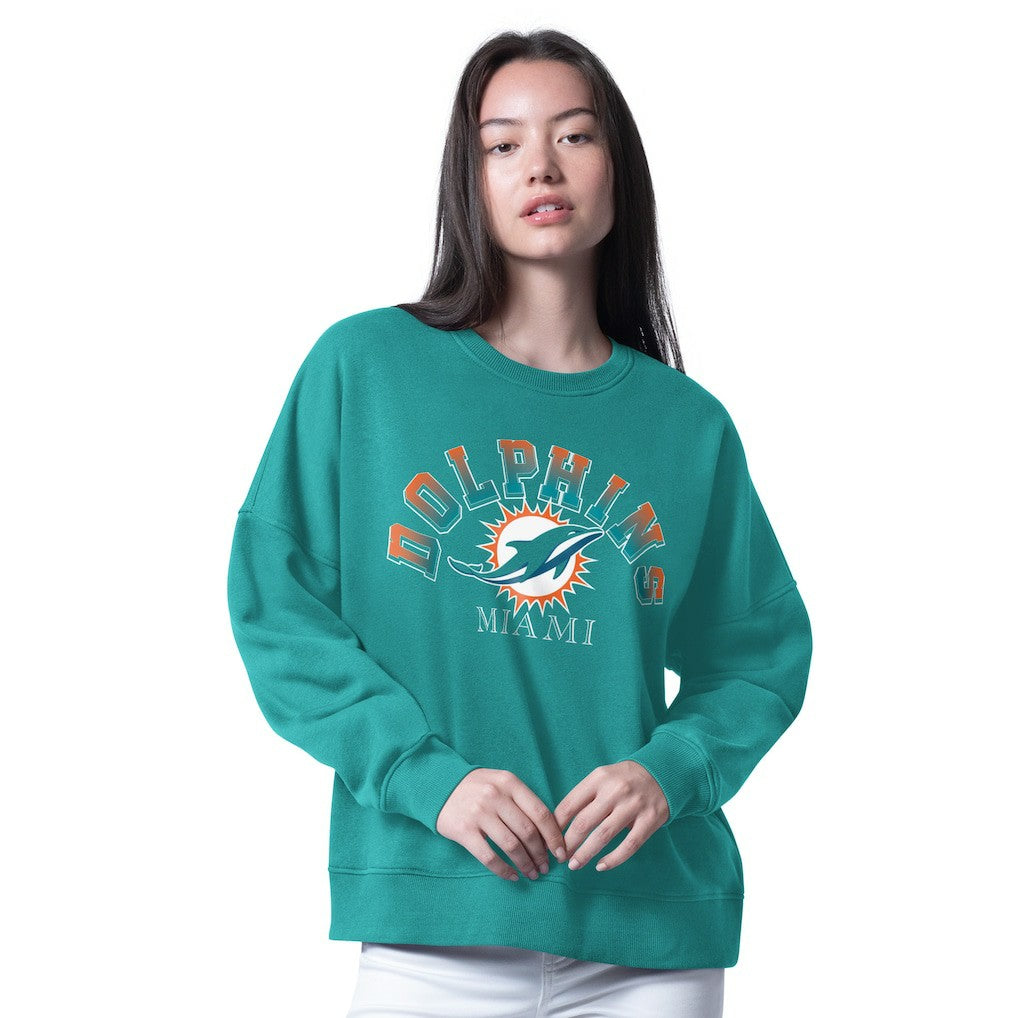 Miami Dolphins G-III 4Her by Carl Banks Women's Oversized Feud Sweatshirt - Aqua sale