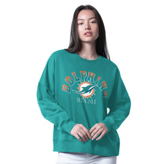 Miami Dolphins G-III 4Her by Carl Banks Women's Oversized Feud Sweatshirt - Aqua sale