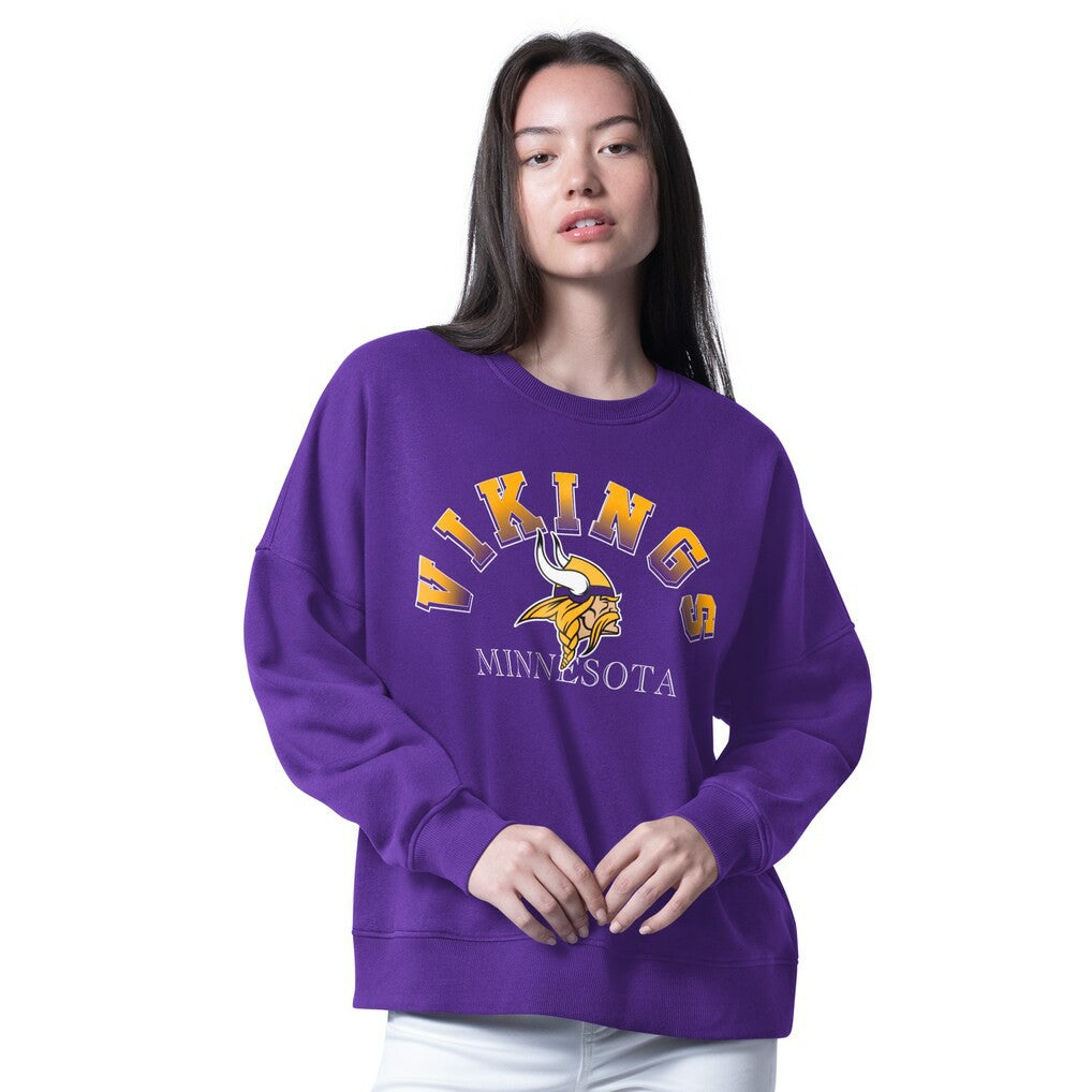 Minnesota Vikings G-III 4Her by Carl Banks Women's Oversized Feud Sweatshirt - Purple for sale