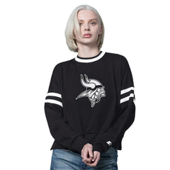 Minnesota Vikings Starter Women's Rally Drop Shoulder Cropped Sweatshirt - Black cheap
