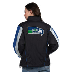Seattle Seahawks Starter Women's Thursday Night Gridiron Half-Zip Jacket - Black/College Navy outlet