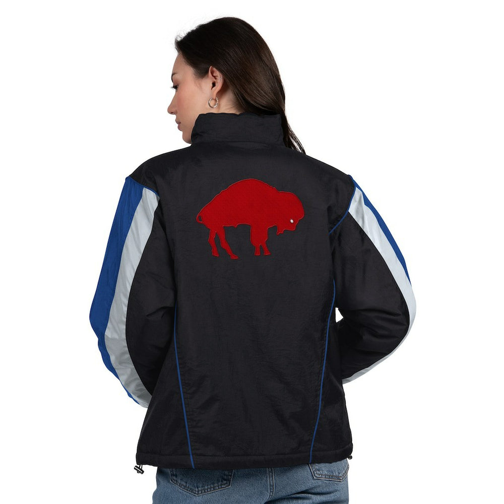 Buffalo Bills Starter Women's Thursday Night Gridiron Half-Zip Jacket - Black/Royal sale